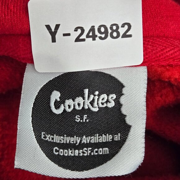 Cookies Men Hoodie S Red Andre Hicks Silky Slim Logo Graphic Print Long Sleeve - Picture 6 of 9